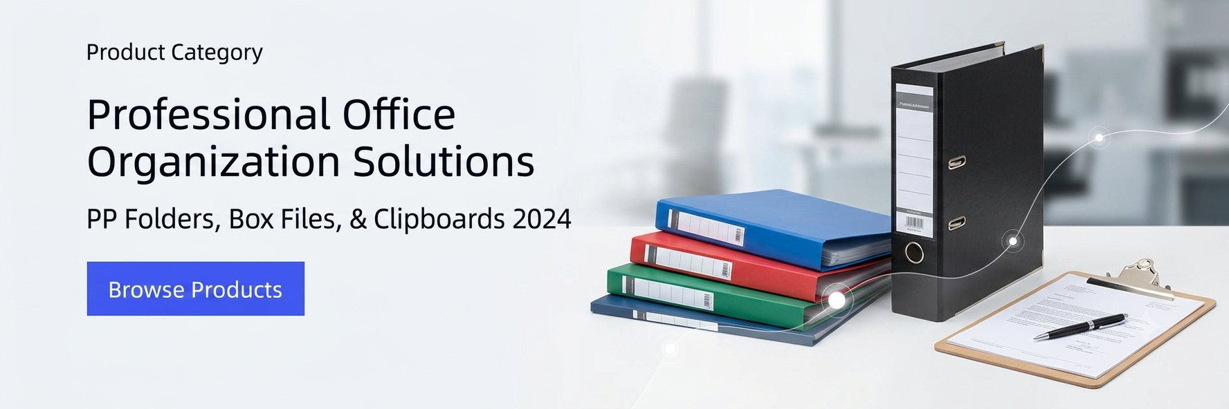 levate your workspace efficiency with premium office organization solutions from Zoka Co., Ltd. Our 2024 collection features high-durability PP folders, heavy-duty lever arch box files, and ergonomic office clipboards designed for modern businesses, schools, and professional environments. Discover durable, eco-friendly filing and document management products manufactured to global quality standards. Click 